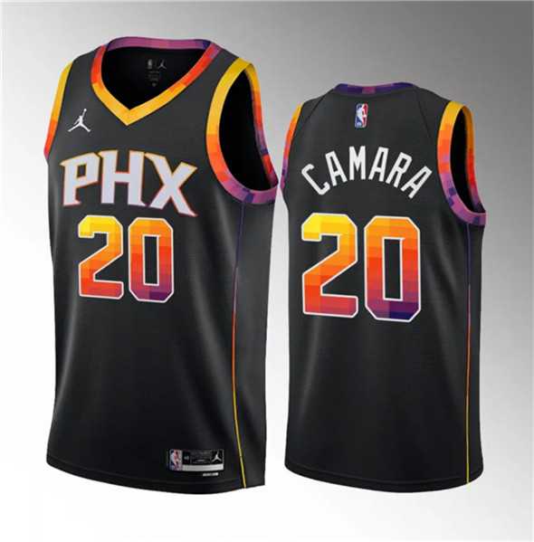 Men%27s Phoenix Suns #20 Toumani Camara Black 2023 Draft Statement Edition Stitched Basketball Jersey Dzhi->phoenix suns->NBA Jersey